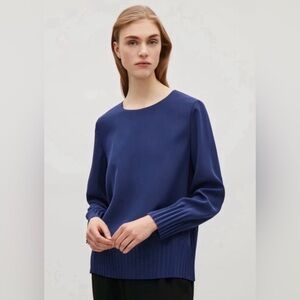 COS Navy Blouse